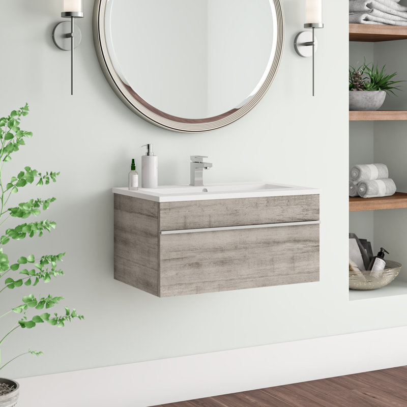 Caitlynn 30" Wall Mounted Single Bathroom Vanity Set & Reviews AllModern